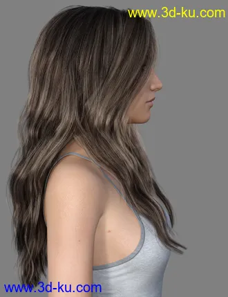 3D打印模型MRL dForce Long Layered Hair for Genesis 8 Female with Colour Mixing的图片