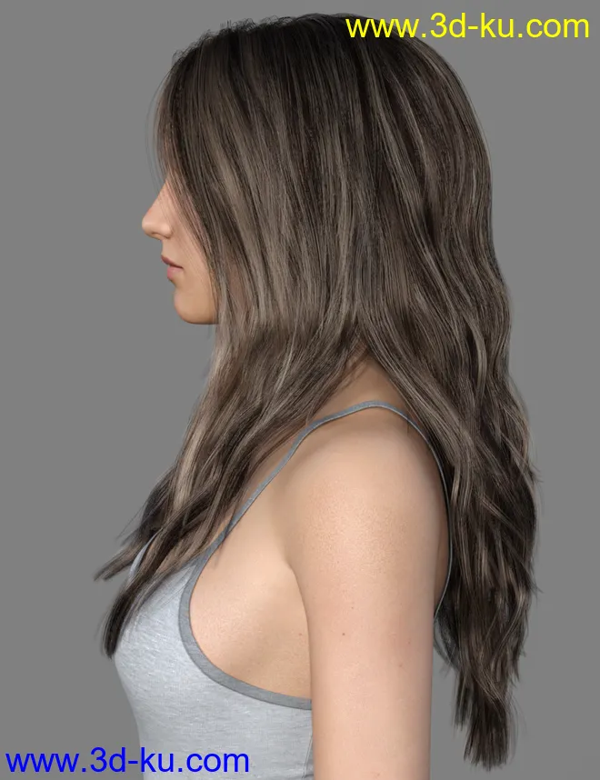 MRL dForce Long Layered Hair for Genesis 8 Female with Colour Mixing模型的图片8