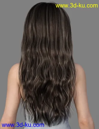 3D打印模型MRL dForce Long Layered Hair for Genesis 8 Female with Colour Mixing的图片