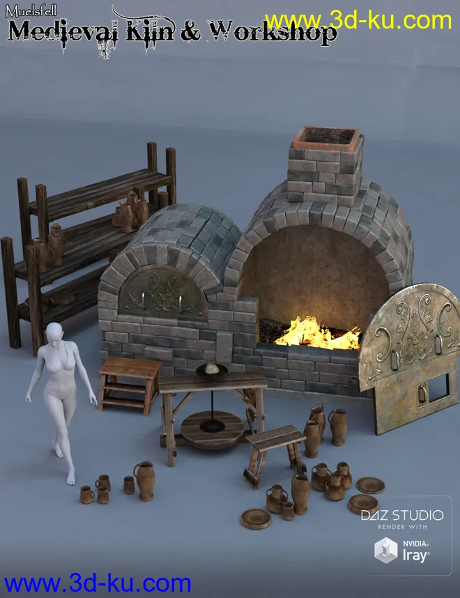 Muelsfell Modular Medieval Kiln & Workshop模型的图片5