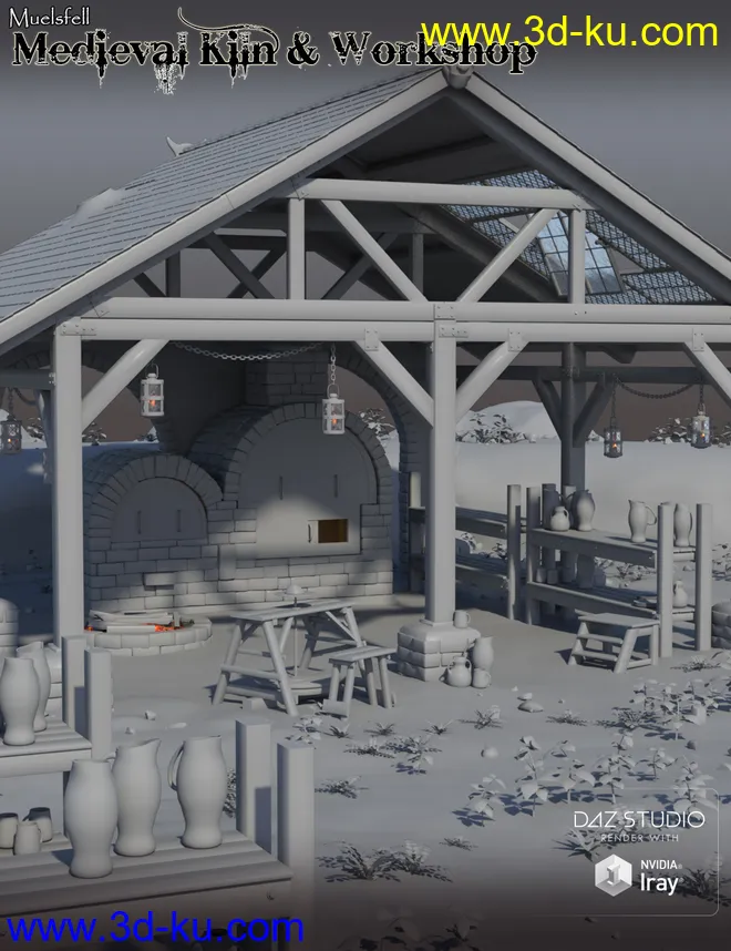 Muelsfell Modular Medieval Kiln & Workshop模型的图片11