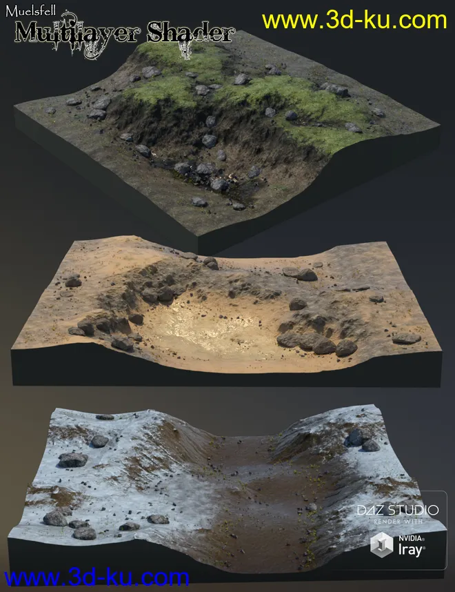 Muelsfell Multilayer Iray Terrain Shader模型的图片5