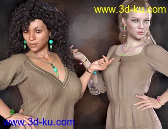 3D打印模型Multi-style Jewelry for Genesis 8 Female(s)的图片