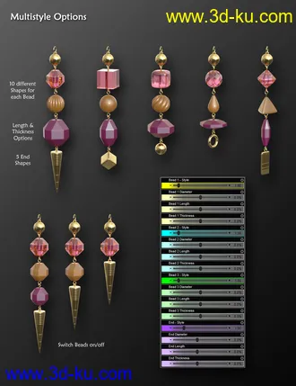 3D打印模型Multi-style Jewelry for Genesis 8 Female(s)的图片