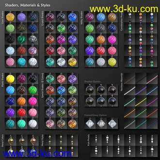 3D打印模型Multi-style Jewelry for Genesis 8 Female(s)的图片