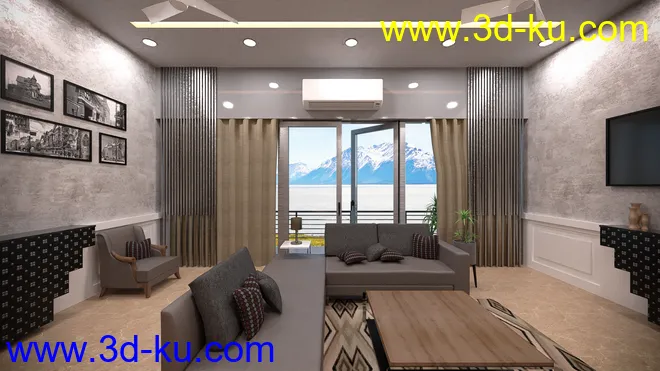 Neat Living Room模型的图片4