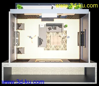 3D打印模型Neat Living Room的图片