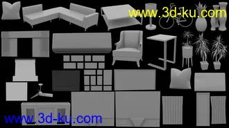 3D打印模型Neat Living Room的图片