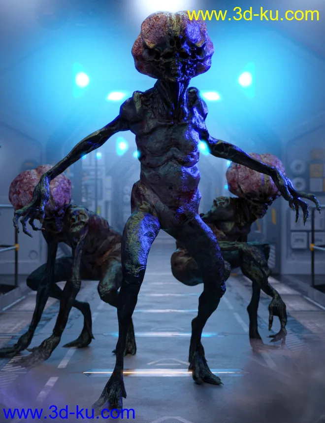 Necro Cephaloid for Genesis 8 Male模型的图片2