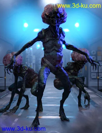 3D打印模型Necro Cephaloid for Genesis 8 Male的图片