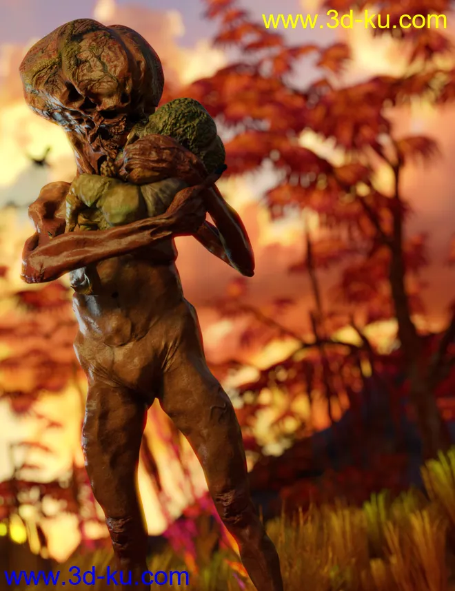 Necro Cephaloid for Genesis 8 Male模型的图片3