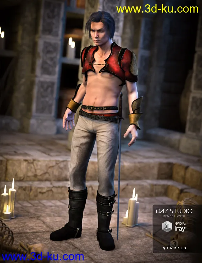 Nocturnal Guard Outfit for Genesis 3 Male(s)模型的图片2