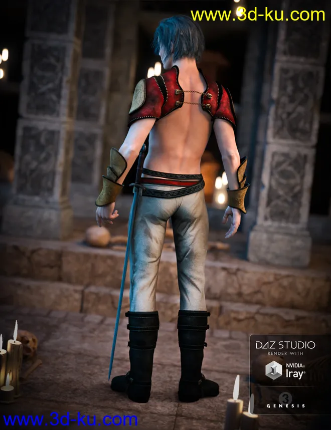 Nocturnal Guard Outfit for Genesis 3 Male(s)模型的图片3