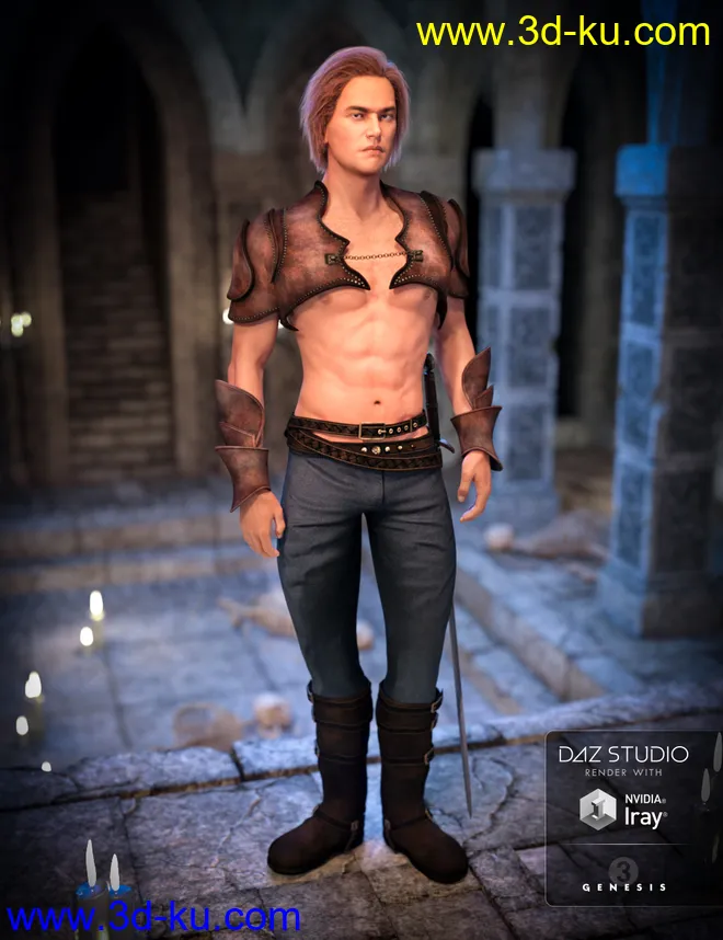 Nocturnal Guard Outfit for Genesis 3 Male(s)模型的图片4