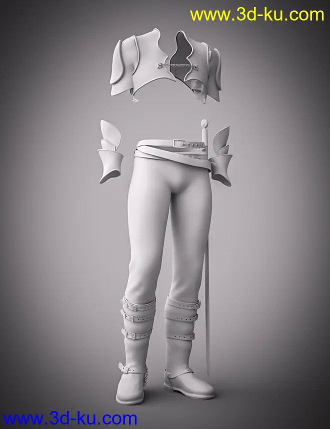 Nocturnal Guard Outfit for Genesis 3 Male(s)模型的图片8
