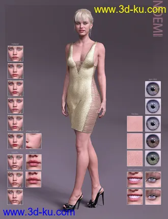 3D打印模型Noemi HD & Smile HD Expression for Genesis 8 Female的图片