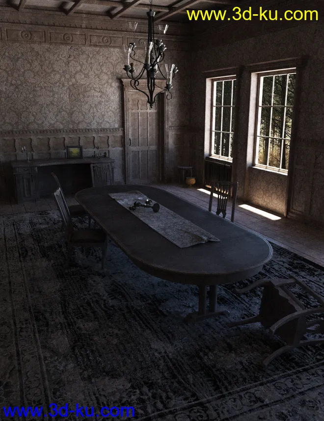 Old Royal Dining Hall Abandoned模型的图片1