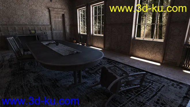 Old Royal Dining Hall Abandoned模型的图片5
