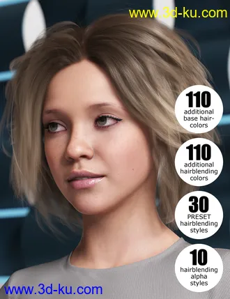 3D打印模型OOT Hairblending 2.0 Texture XPansion for Various Age Bob Hair的图片