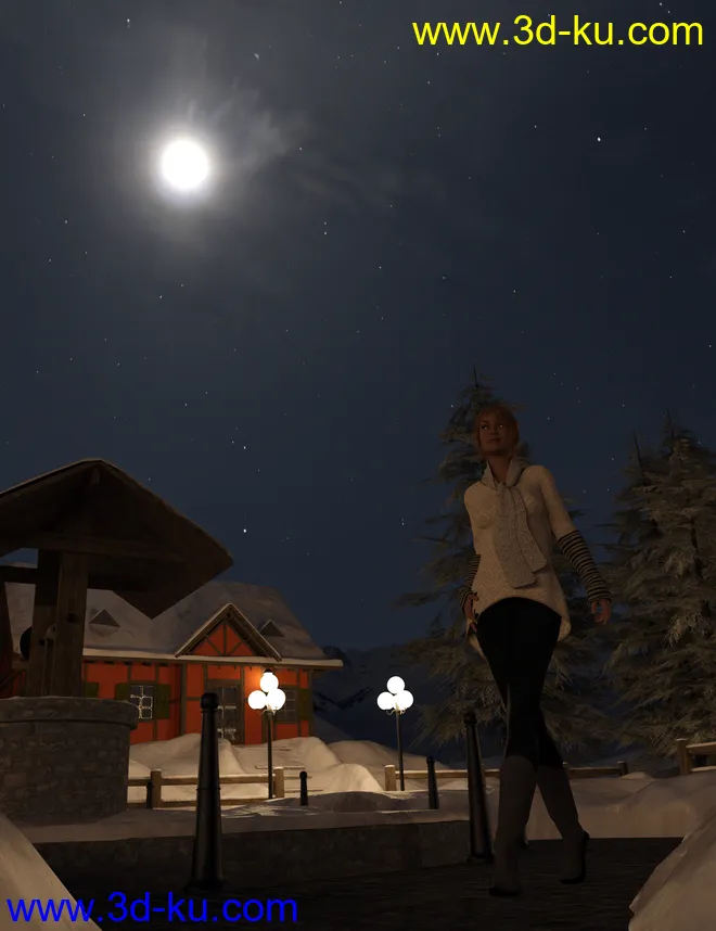 Orestes Iray HDRI Skydomes - Winter Moon模型的图片2