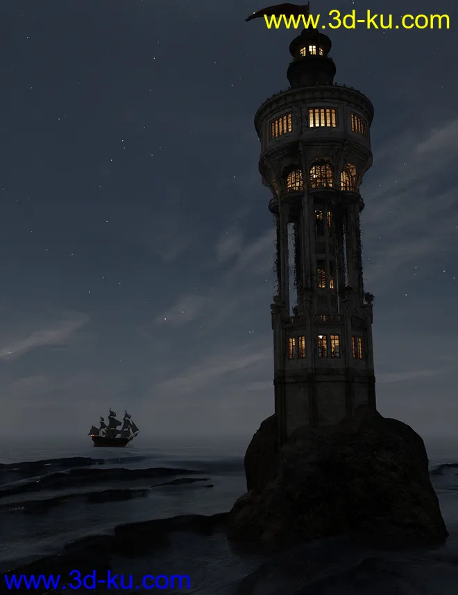 Orestes Iray HDRI Skydomes - Winter Moon模型的图片6