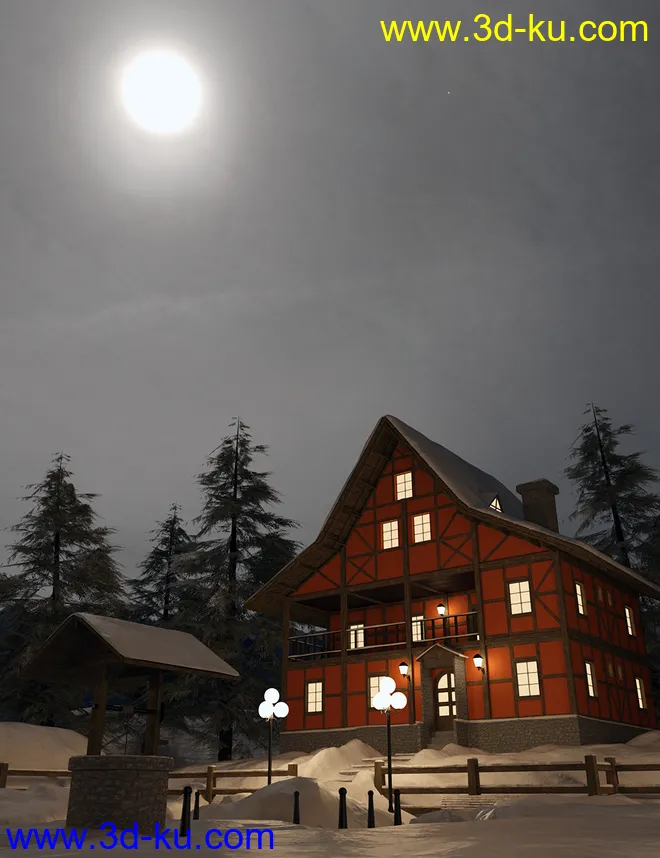 Orestes Iray HDRI Skydomes - Winter Moon模型的图片7