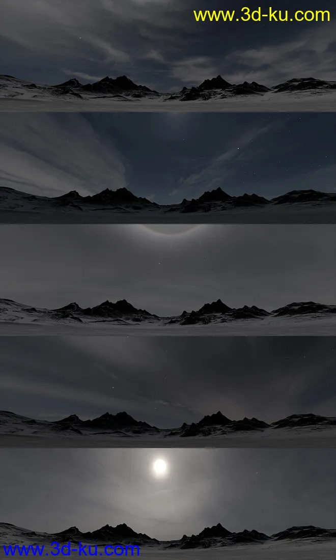 Orestes Iray HDRI Skydomes - Winter Moon模型的图片9