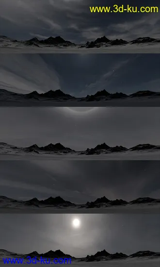 3D打印模型Orestes Iray HDRI Skydomes - Winter Moon的图片