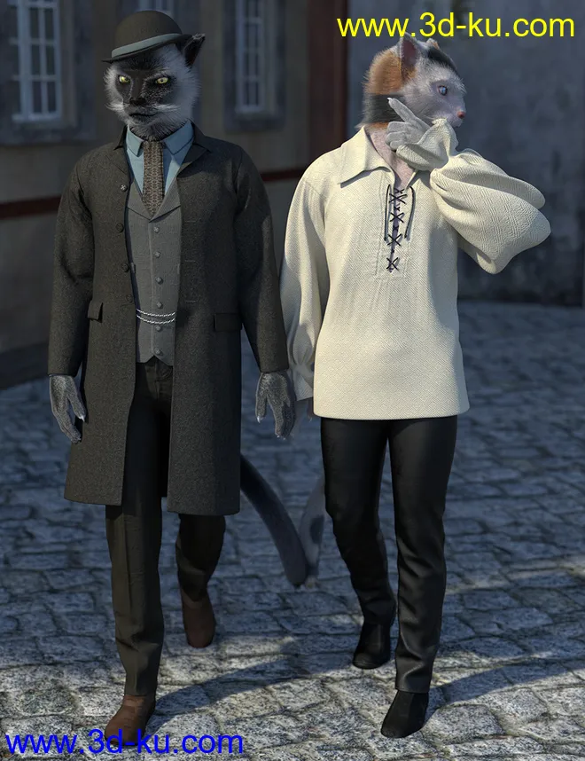 OsoDreamer's FelineFolk for Genesis 8 Male Addon模型的图片2