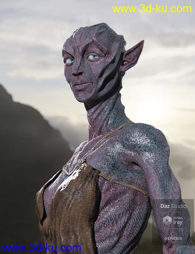 Oumua HD Alien Creature for Genesis 8 Female模型的图片4