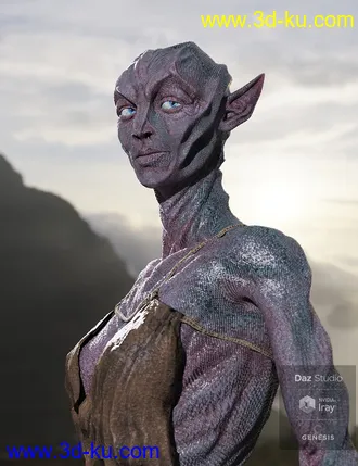 3D打印模型Oumua HD Alien Creature for Genesis 8 Female的图片