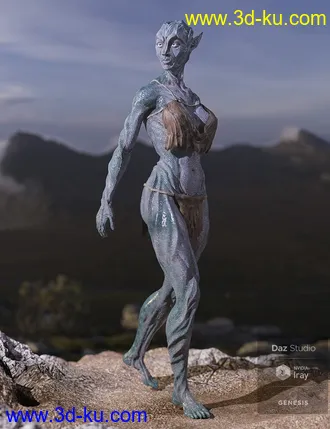3D打印模型Oumua HD Alien Creature for Genesis 8 Female的图片