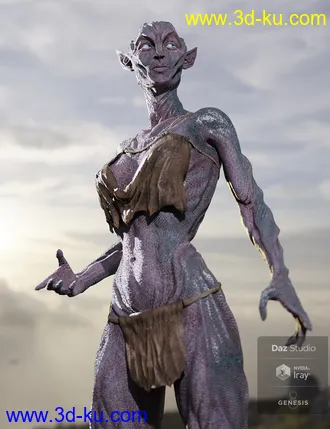 3D打印模型Oumua HD Alien Creature for Genesis 8 Female的图片
