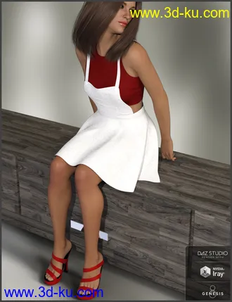 3D打印模型Overall Dress Outfit for Genesis 8 Female(s)的图片