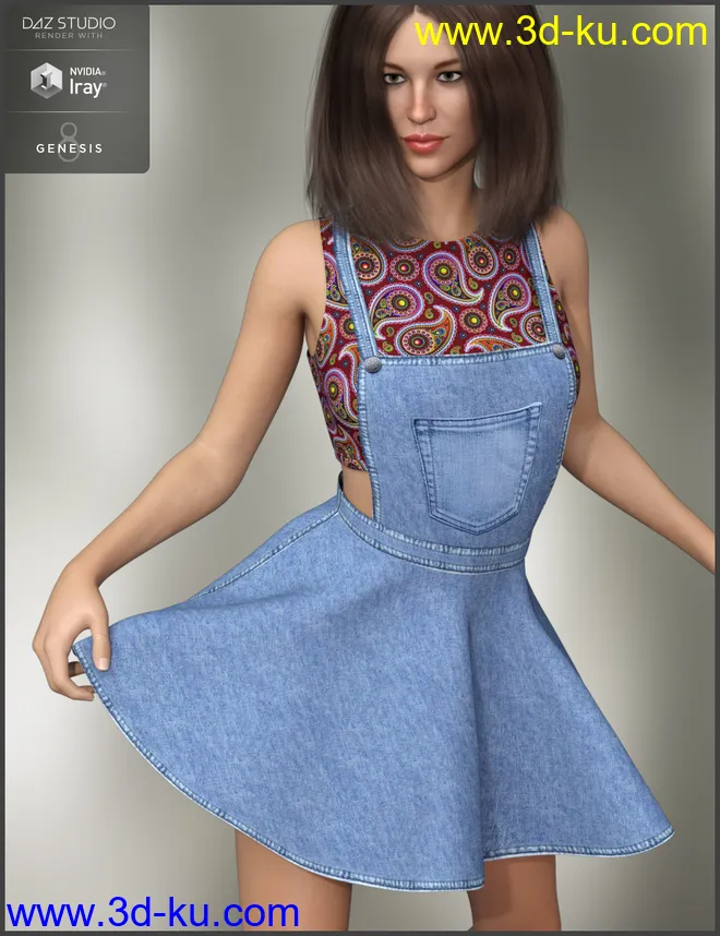 Overall Dress Outfit for Genesis 8 Female(s)模型的图片7