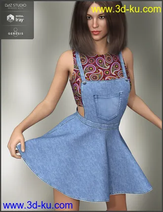 3D打印模型Overall Dress Outfit for Genesis 8 Female(s)的图片