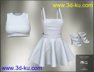 3D打印模型Overall Dress Outfit for Genesis 8 Female(s)的图片