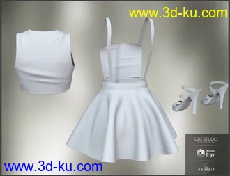 3D打印模型Overall Dress Outfit for Genesis 8 Female(s)的图片