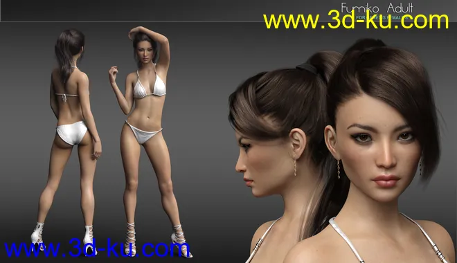 P3D Fumiko for Genesis 8 Female模型的图片3