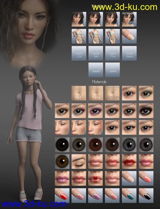 P3D Fumiko for Genesis 8 Female模型的图片12