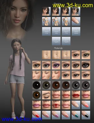 3D打印模型P3D Fumiko for Genesis 8 Female的图片