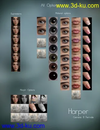 3D打印模型P3D Harper for Genesis 8 Female的图片