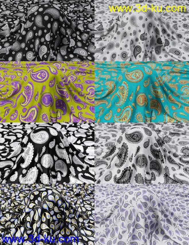 Paisley and Patterns Iray Shaders模型的图片3