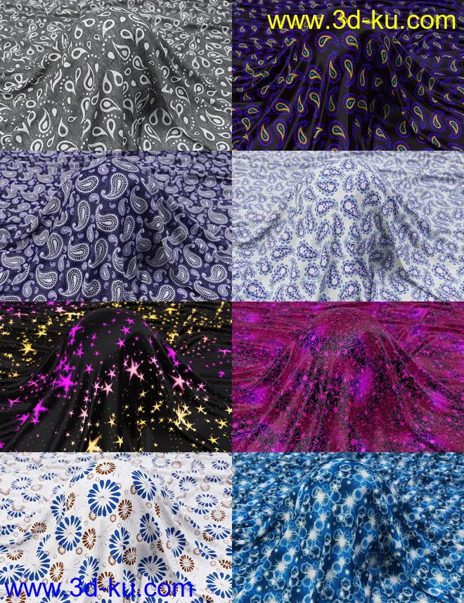 Paisley and Patterns Iray Shaders模型的图片4