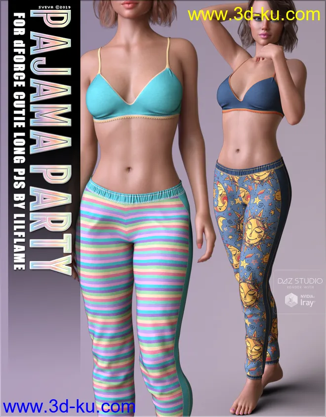 Pajama Party for dForce Cutie Long PJs模型的图片1