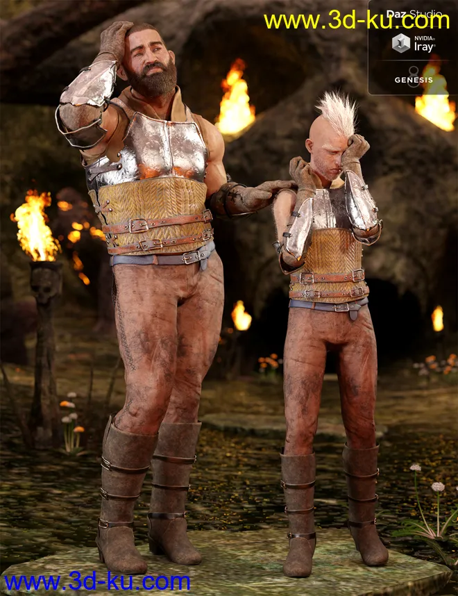 Paladin of Solitude Outfit for Genesis 8 Male(s)模型的图片5