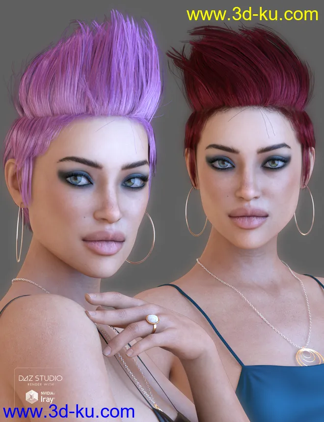 Parece Hair for Genesis 3 and 8 Female(s)模型的图片1