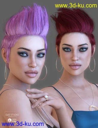 3D打印模型Parece Hair for Genesis 3 and 8 Female(s)的图片