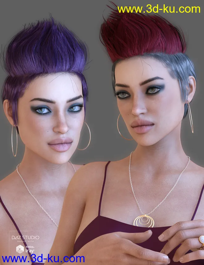 Parece Hair for Genesis 3 and 8 Female(s)模型的图片2