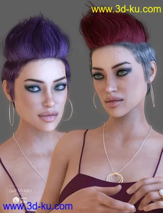 3D打印模型Parece Hair for Genesis 3 and 8 Female(s)的图片